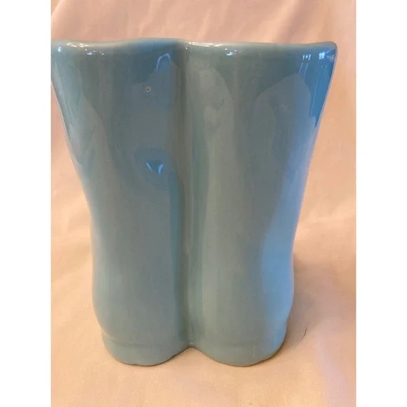 Rae Dunn Artisan Collection Fresh Herbs Ceramic Boot Planter Teal Blue - Picture 6 of 12
